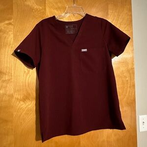 Figs Women's Burgundy Scrub Top